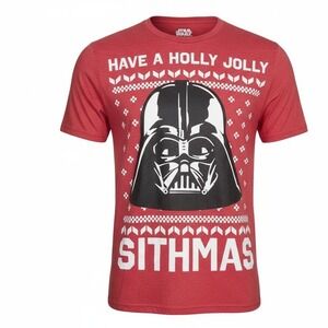 Star Wars Men's S‎ Christmas Graphic T-Shirt Red Darth Vader Sithmas